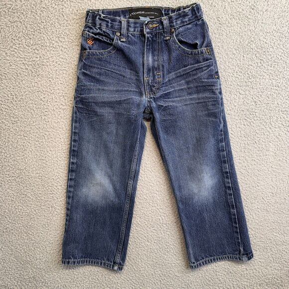 ROCAWEAR Jeans Kids 6 Blue Straight Wide Leg Unisex Vintage Y2K Baggy Grunge - Picture 1 of 10